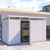 Abri de jardin modulaire isolé 4x2m blanc - plancher inclus - Everbox Ma boutique